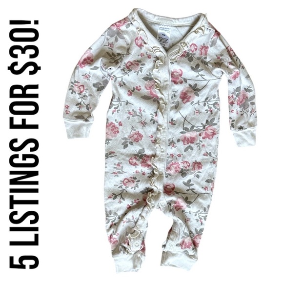 Modern Moments Gerber Coveralls 6-9 Months Baby Girl - Picture 2 of 6